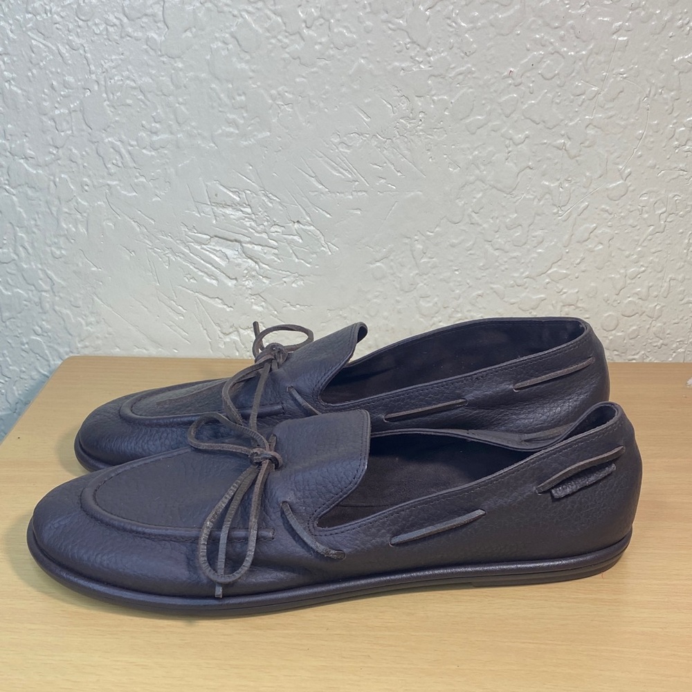 Tory Burch Pebbled Leather Loafers in Dark Brown - Picture 2 of 10